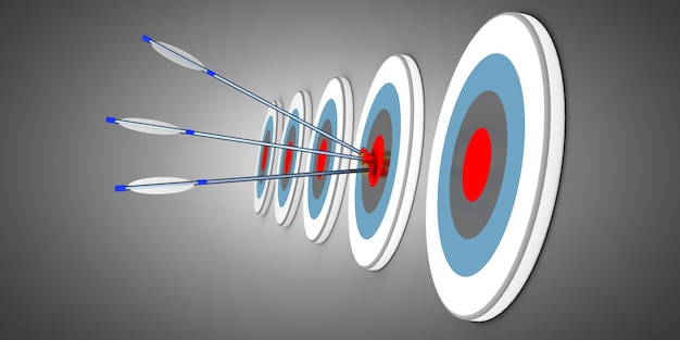 矢印とターゲット。成功のビジネスコンセプト
