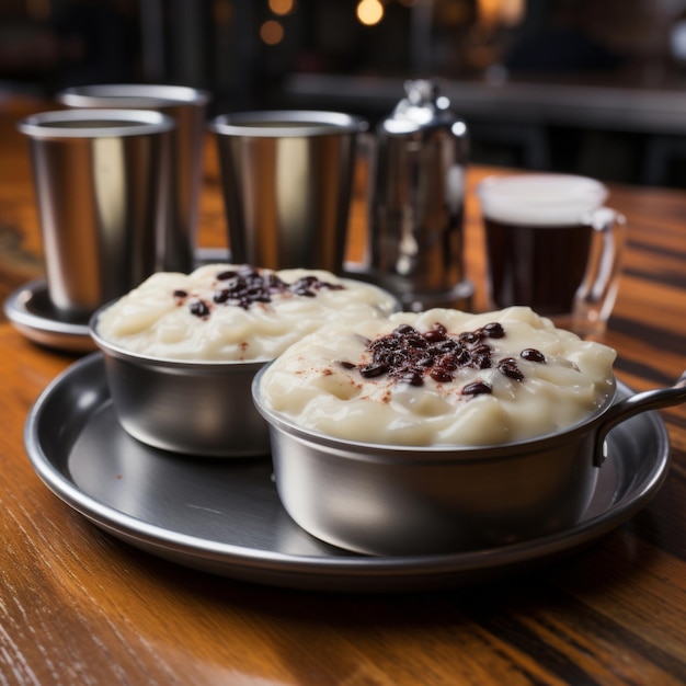 Arroz con Leche スペイン料理のシナモンとレモンの皮で味付けされたクリーミーライスプディング