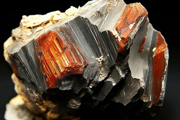 Arseniosiderite is a rare precious natural stone on a black background AI generated Header banner