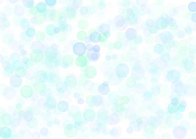 Art abstract bubble white background with pastel blue and green colors for children holiday and party Light spotted backdrop with turquoise circle bokeh pattern Wallpaper with round geometric shape