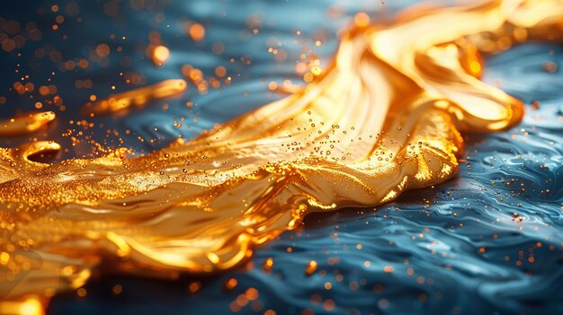 The art of abstract oil painting Spilled paint on paper Veins of shiny gold glitter Ideal for prints posters cards murals rugs picture frames posters for walls