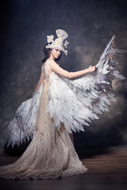 Art angel girl wings fairy image. Swan Princess