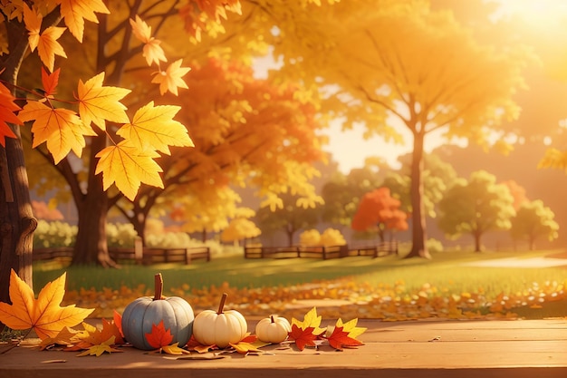 Art autumn sunny nature background