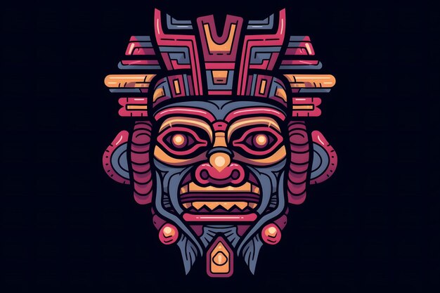 Art of aztec mayan god Neural network AI generated