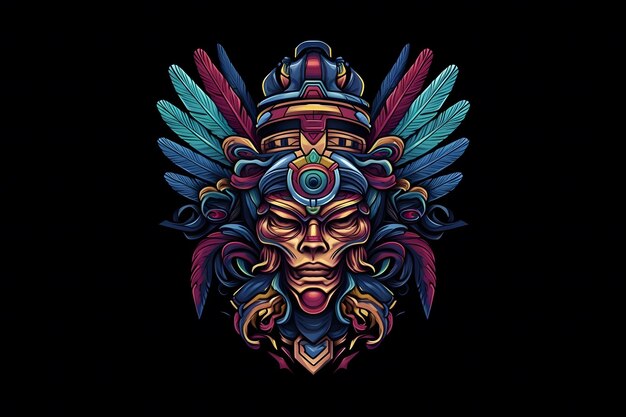 Photo art of aztec mayan god neural network ai generated