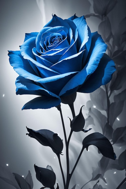 Foto arte di una rosa blu