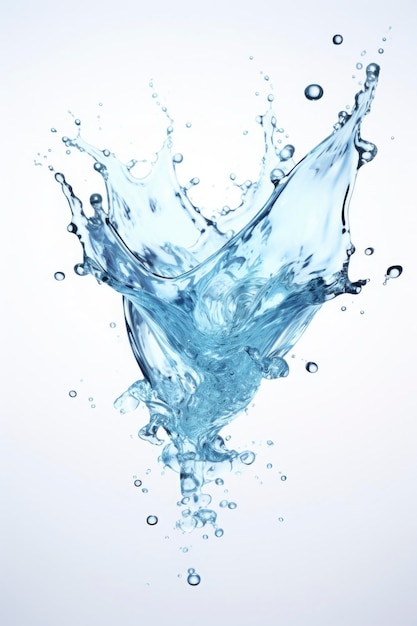 Art of blue water splash flowing motion