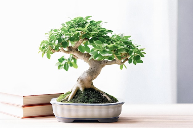 Art of Bonsai Unveiled Beginner's Guide with Stunning White Photograph of Ficus Bonsai