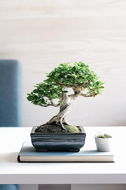 Art of Bonsai Unveiled Beginner's Guide with Stunning White Photograph of Ficus Bonsai