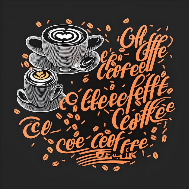 The Art of Coffee Hand Drawn Lettering AIgenerated