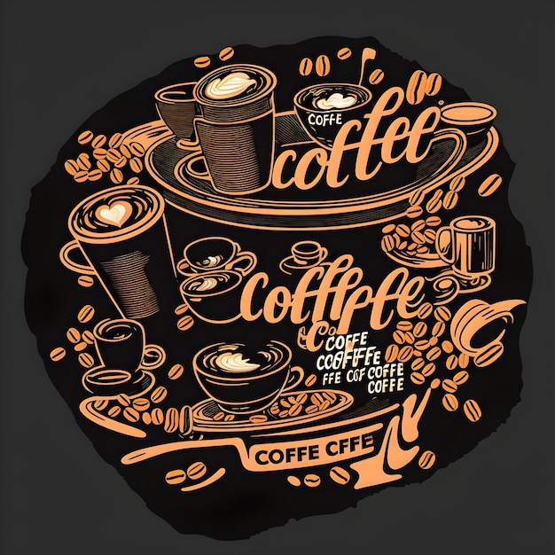 The Art of Coffee Hand Drawn Lettering AIgenerated