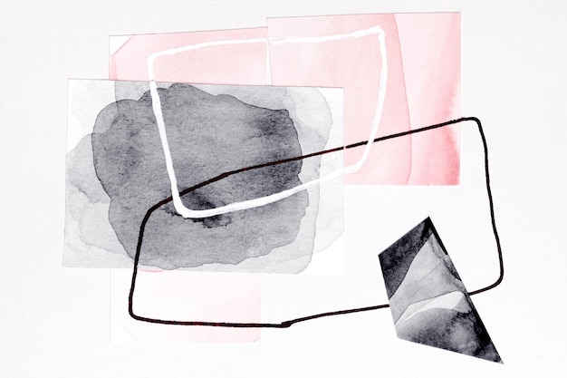 art collage painted pieces glued on paper layout abstract geometric colorful background frames for text with copy space
