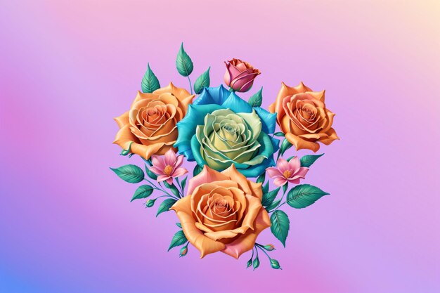 Art of colored roses