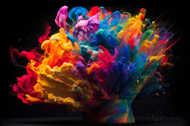 Art colorful dust explosion blow generative ai