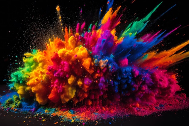 Art colorful dust explosion blow generative ai