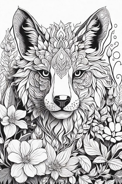 Photo art for coloring book page full white background