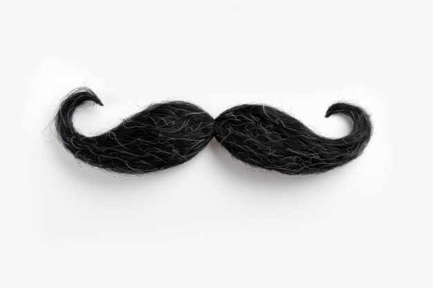 Photo art of a curly mustache isolated on white background