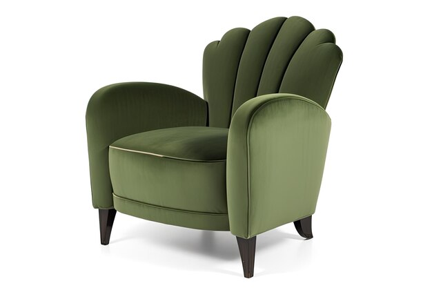 Art deco armchair with curved back and flared legs