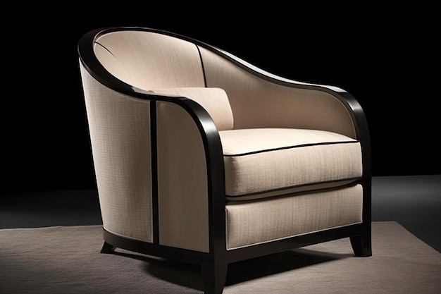 Art deco fauteuil met strak en gestroomlijnd design bekleed met luxe stof