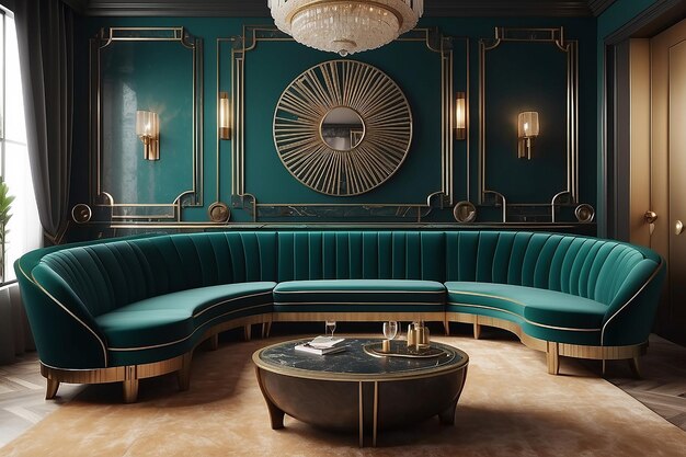 Art Deco fluweel lounge