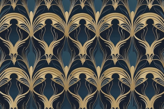 Art deco naadloos patroon luxe geometrisch nouveau behang elegant klassiek retro ornament