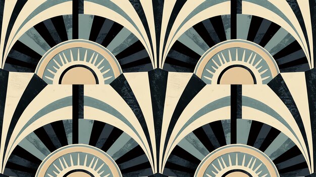 Photo art deco seamless pattern with golden elements vector illustration vintage geometric ornament