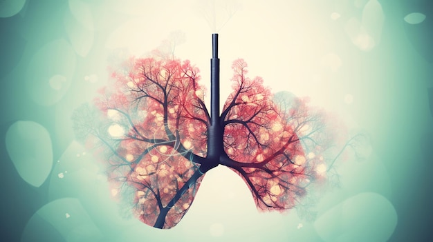 Foto art design dei polmoni umani generativo ai