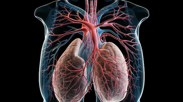 Photo art design of human lungs