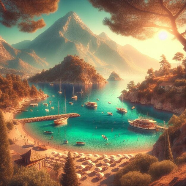 art digital art illustration creativity drawing painting fantasy landscape seascape beach