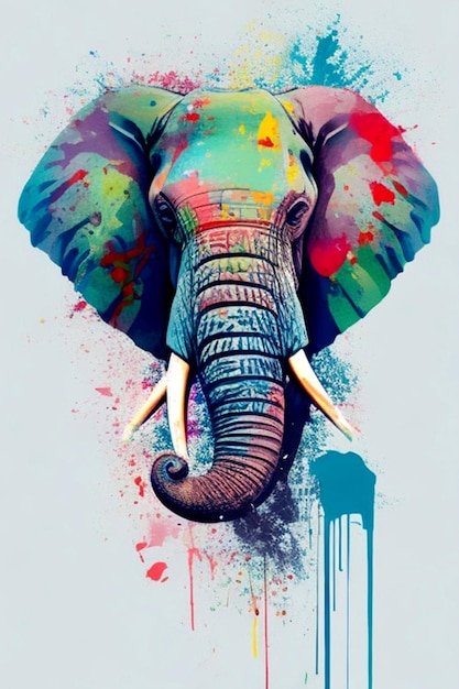 The art of an elephant paint splash