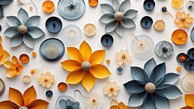 Art flowers pattern hd 8k wallpaper stock photographic image