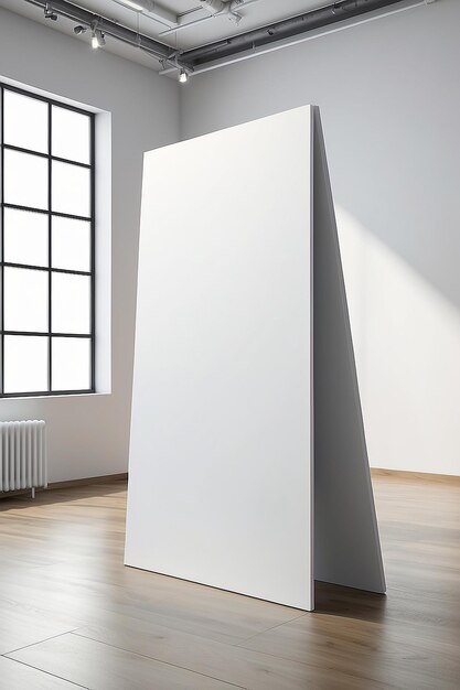 Art Gallery Exhibit Description Signage Mockup with blank white empty space for placing your design