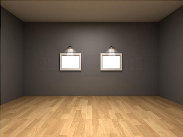 Художественная галерея Настенное фото в рамке 3d рендеринг иллюстрации