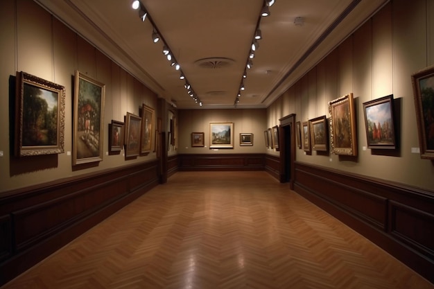 Art gallery with exhibits AI Generated