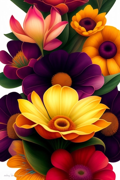 art graphic water color flower