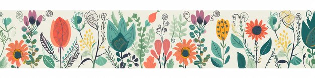 Art illustration watercolor summer flower decoration leaf spring floral pattern Generative AI