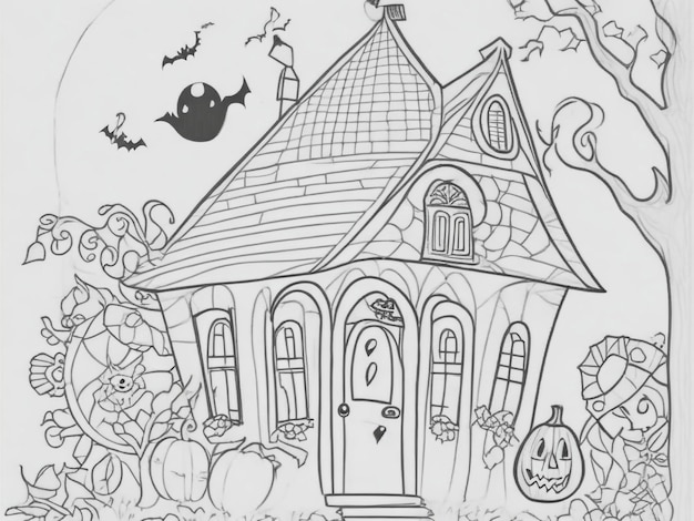 The art for kids coloring book cute Halloween