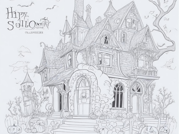 The art for kids coloring book cute Halloween