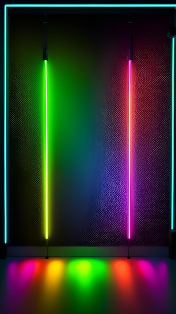 Art neon dark room lights ai