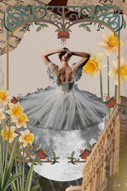 Photo art nouveau collage design