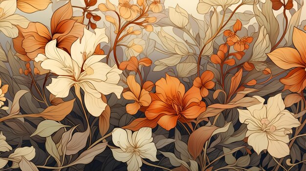Art nouveau floral background