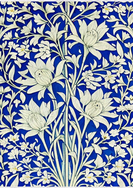 Photo art nouveau floral illustration in morris style