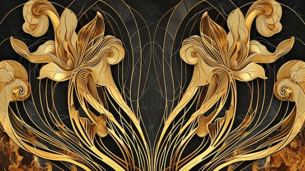 Art Nouveau Gold Pattern