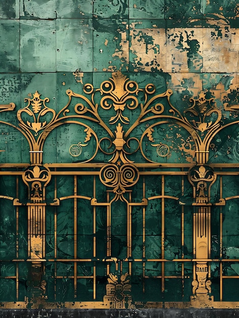 Art Nouveau metrostation met smeedijzeren textuur Decorati Illustratie Trending achtergrond decor