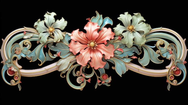 Photo art nouveau style floral accents