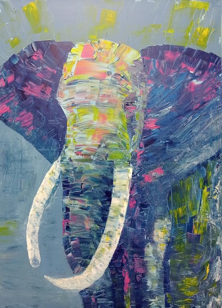 Foto pittura d'arte dell'elefante