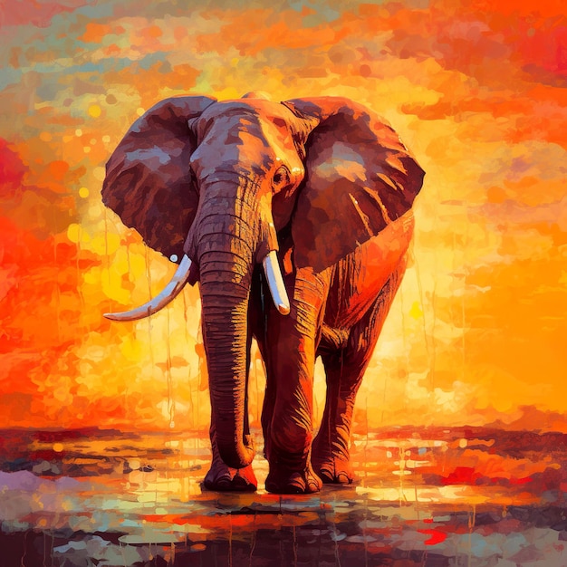 Art painting of the elephant