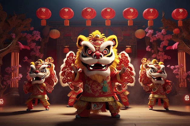 写真 中国の新年祝賀のためのアートパフォーマンス