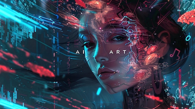 Art poster with AI art lettering