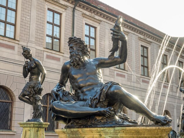 Art sculpture fountain in Residenz Munich